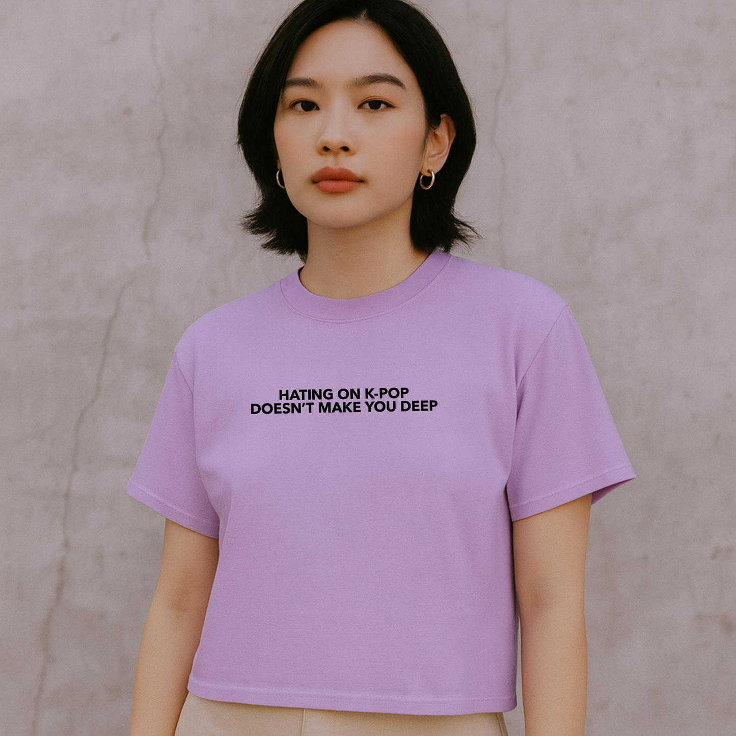 Hating on K-Pop Doesn’t Make You Deep Boxy Crop Tee