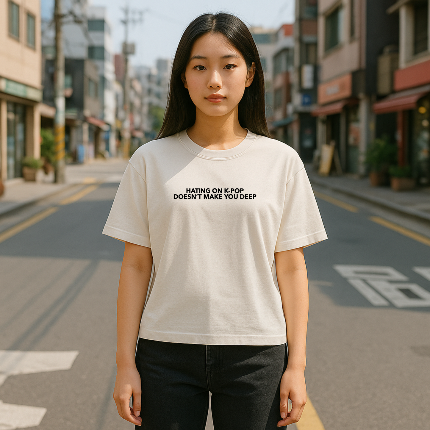 Hating on K-Pop Doesn’t Make You Deep Boxy Crop Tee