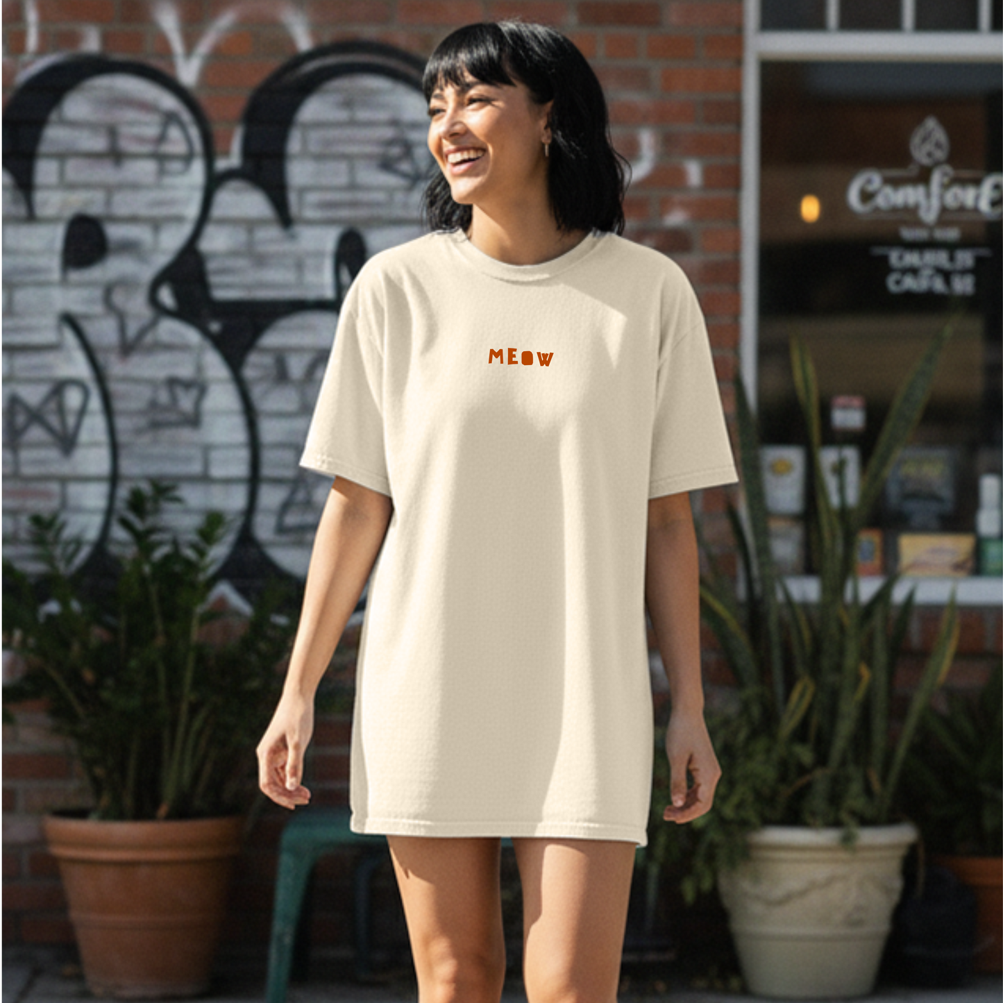 Cat Lady Suga Bias Relaxed Tee, Front/Back Design