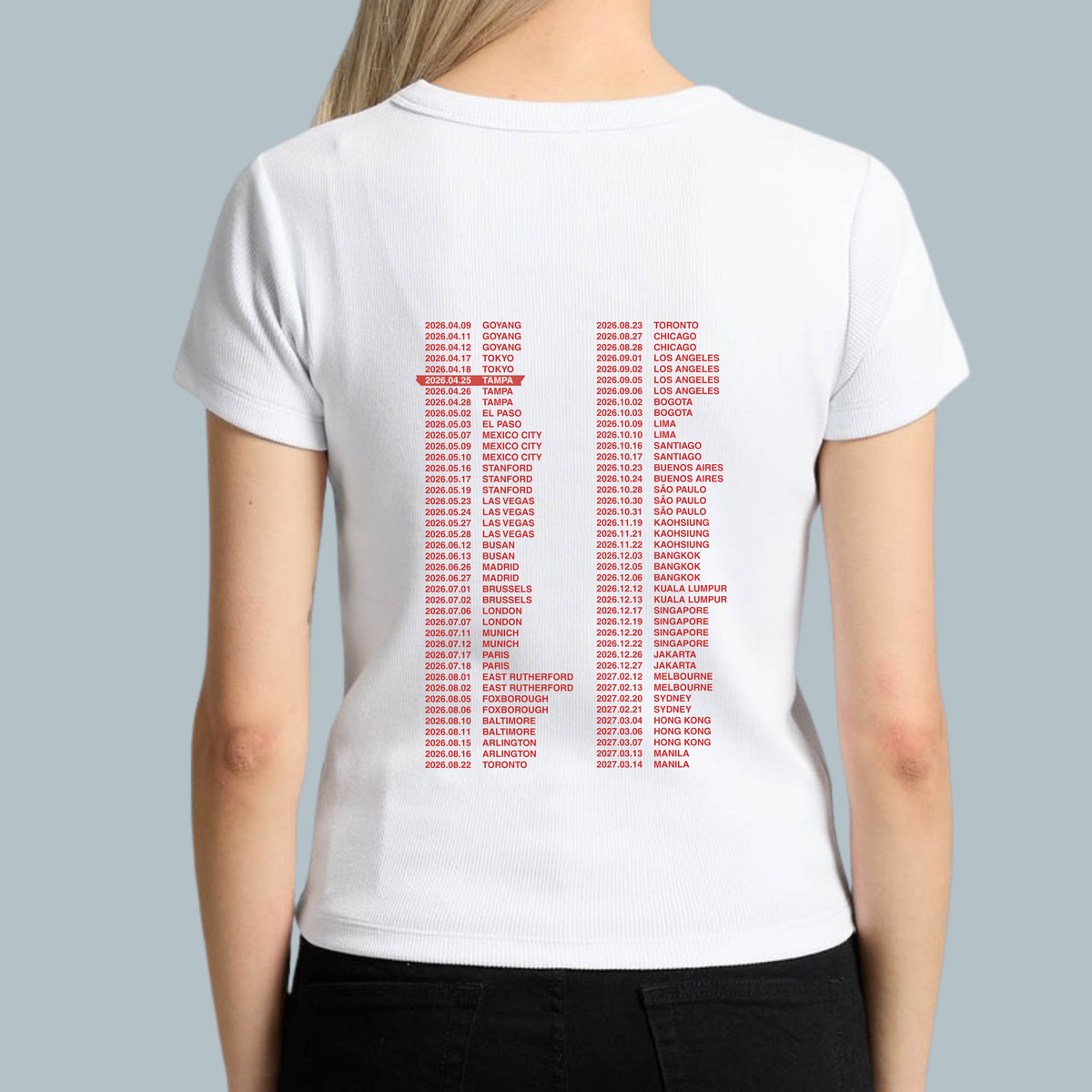 Arirang Tour Baby Tee - Custom Concert Date