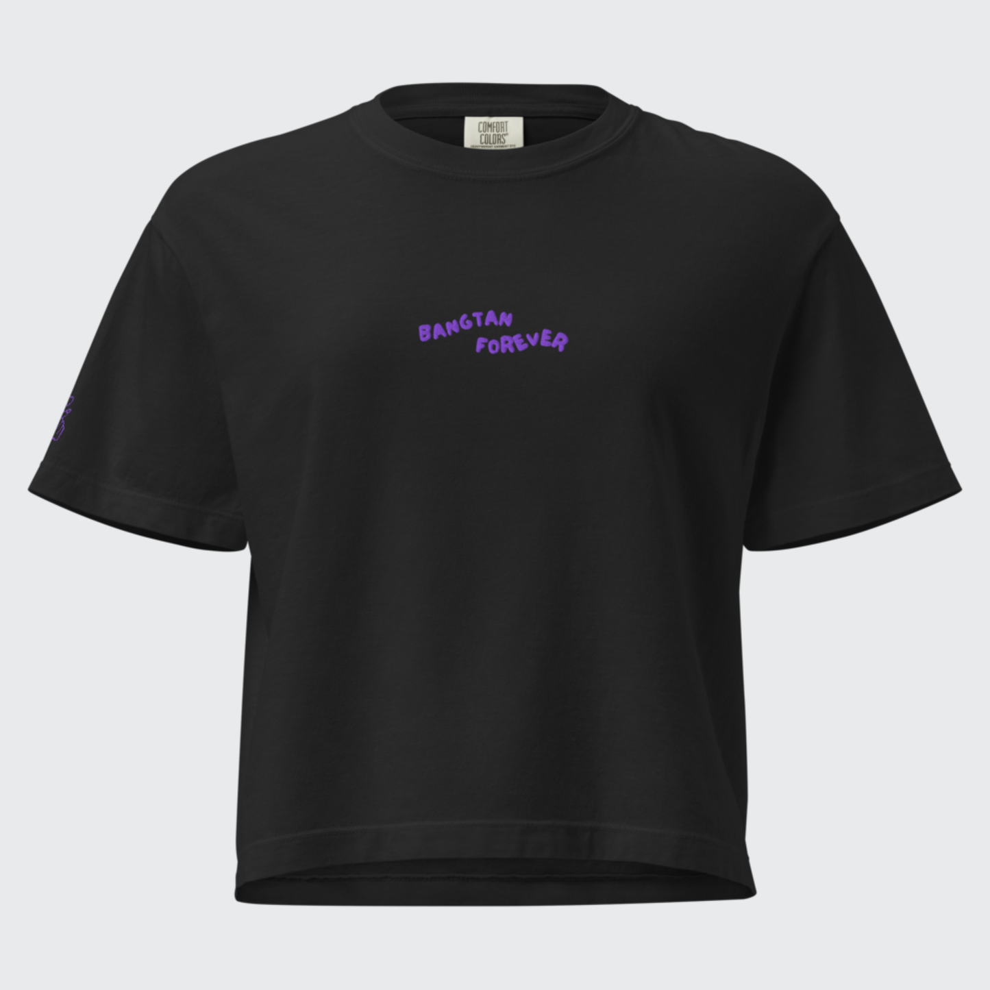 Bangtan Forever Embroidered Boxy Crop Tee