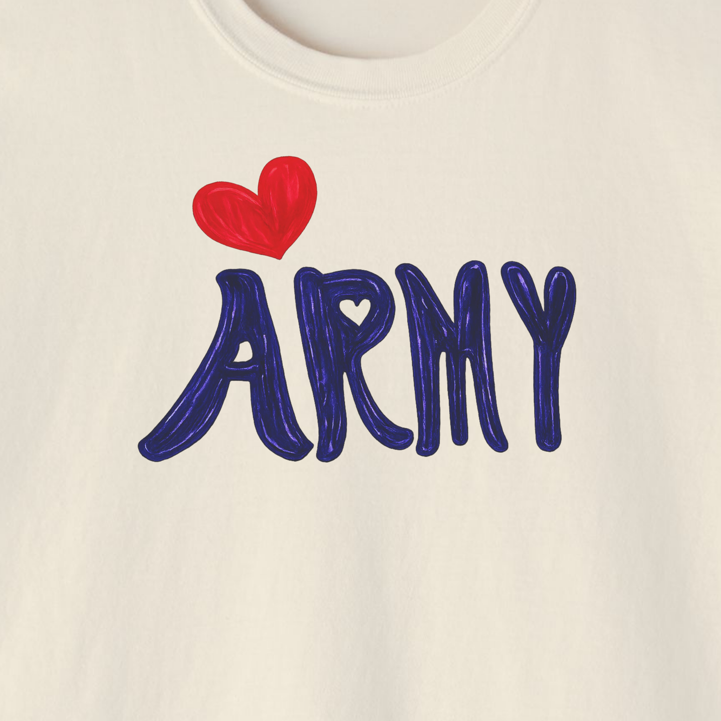 Borahae ARMY Heart Boxy Crop Tee
