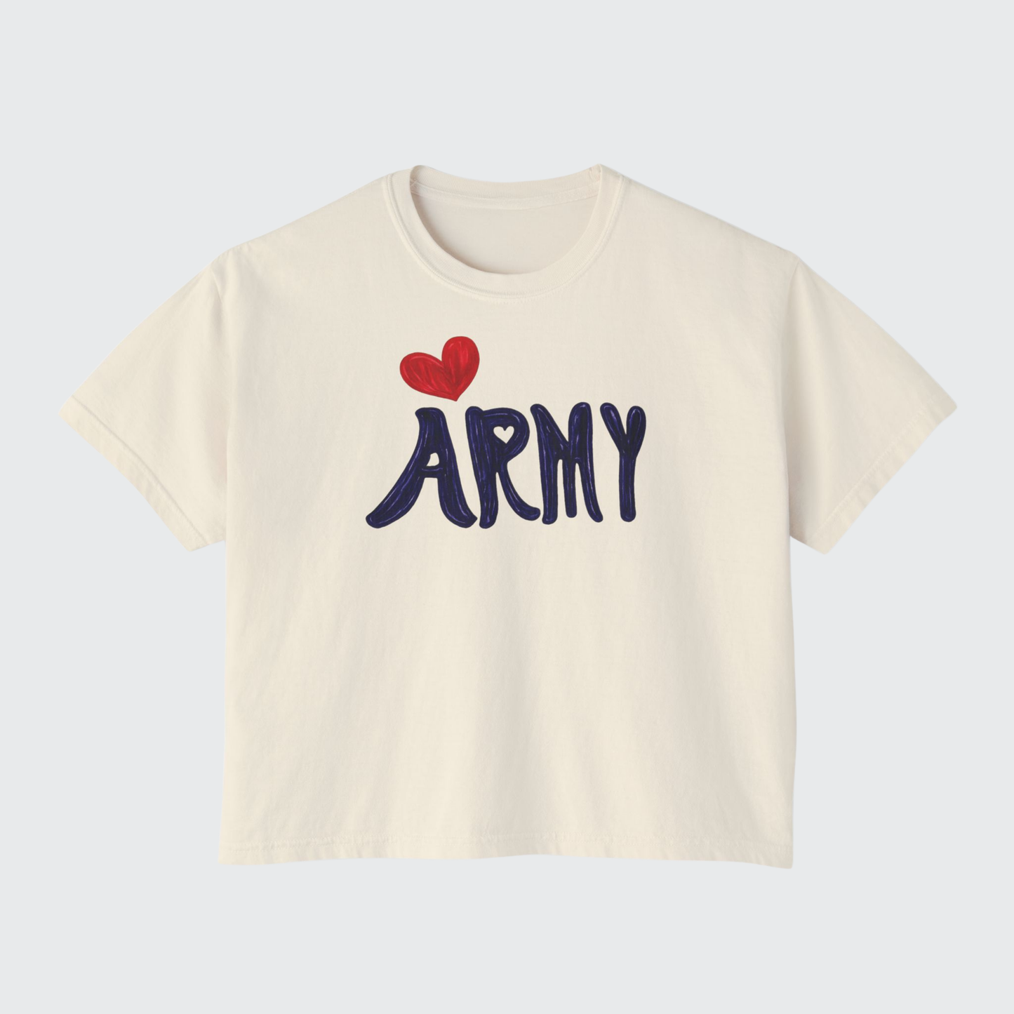 Borahae ARMY Heart Boxy Crop Tee
