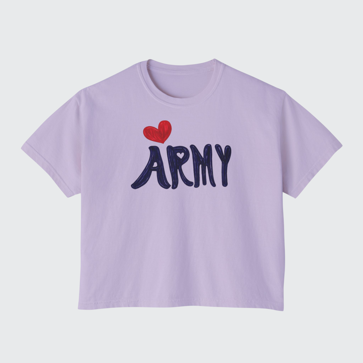 Borahae ARMY Heart Boxy Crop Tee