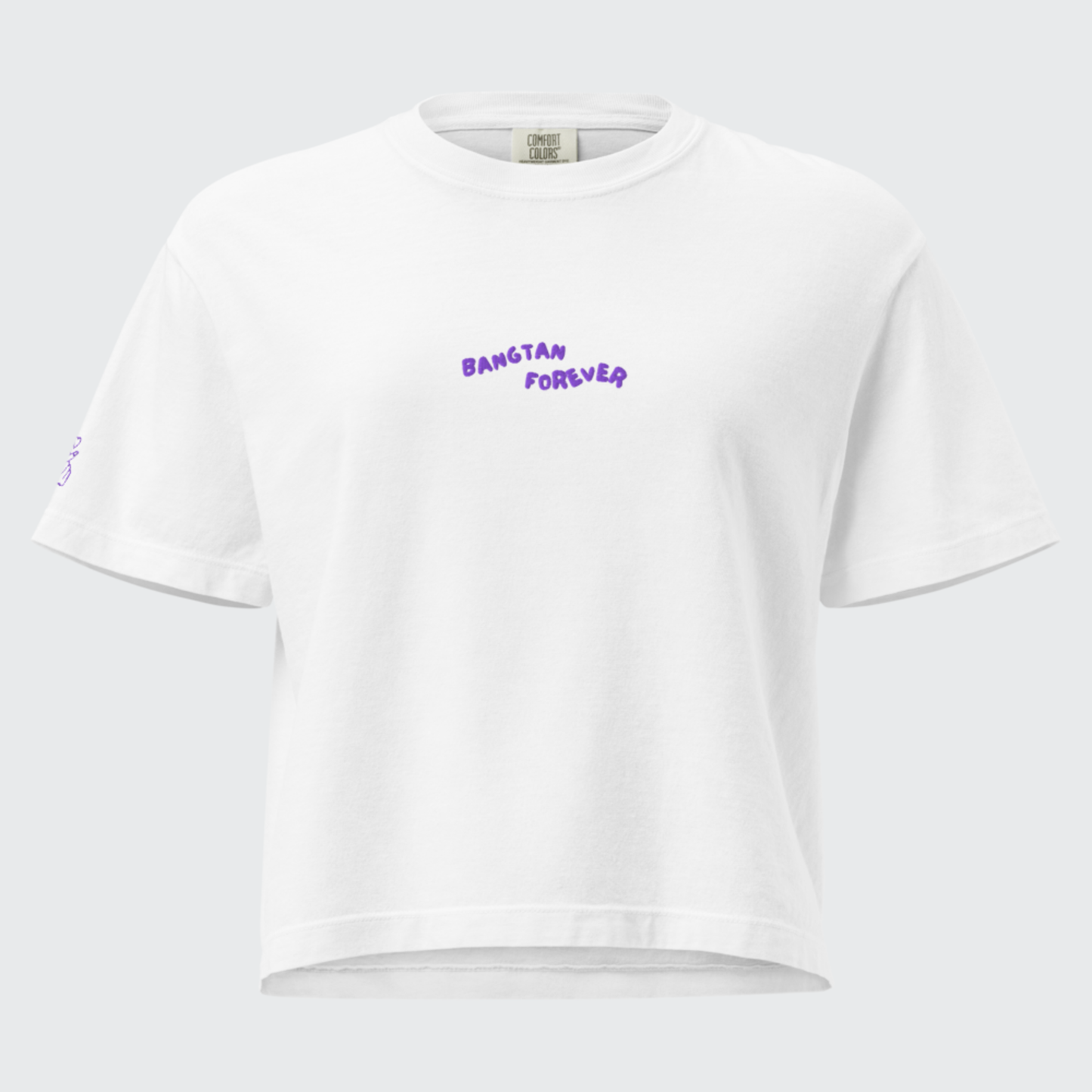 Bangtan Forever Embroidered Boxy Crop Tee