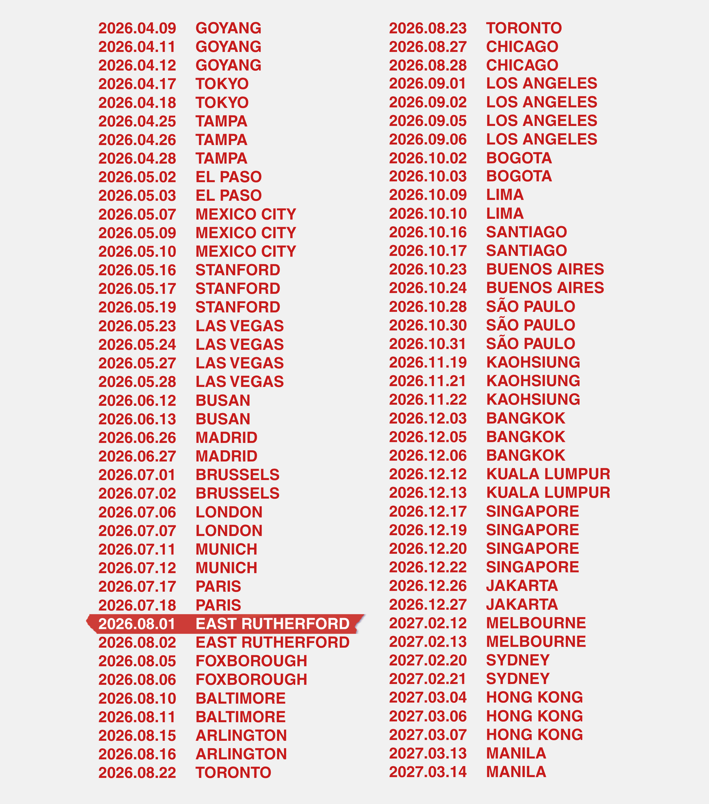 Arirang Tour Baby Ringer Tee - Custom Concert Date