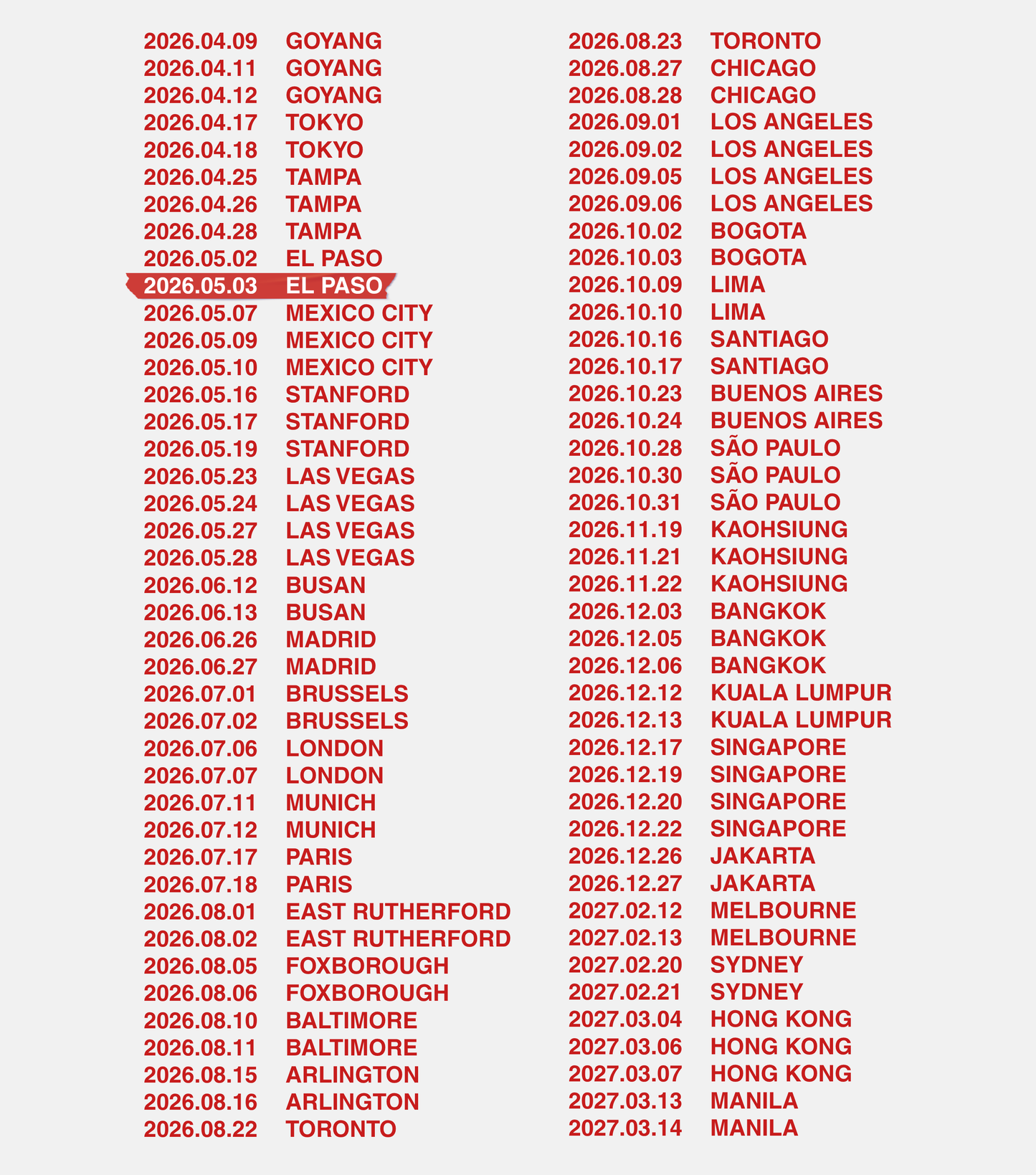 Arirang Tour Baby Ringer Tee - Custom Concert Date