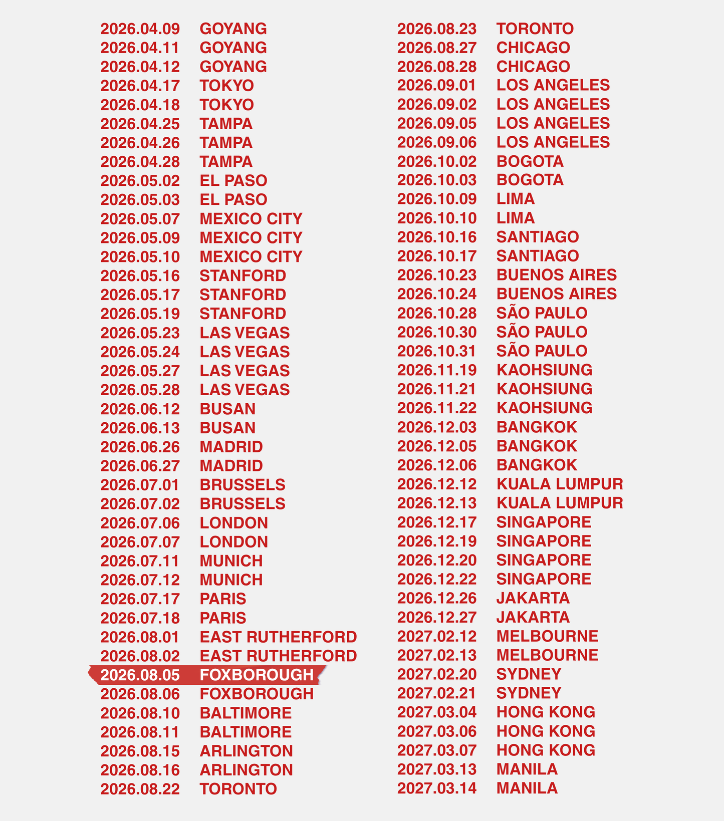 Arirang Tour Baby Ringer Tee - Custom Concert Date