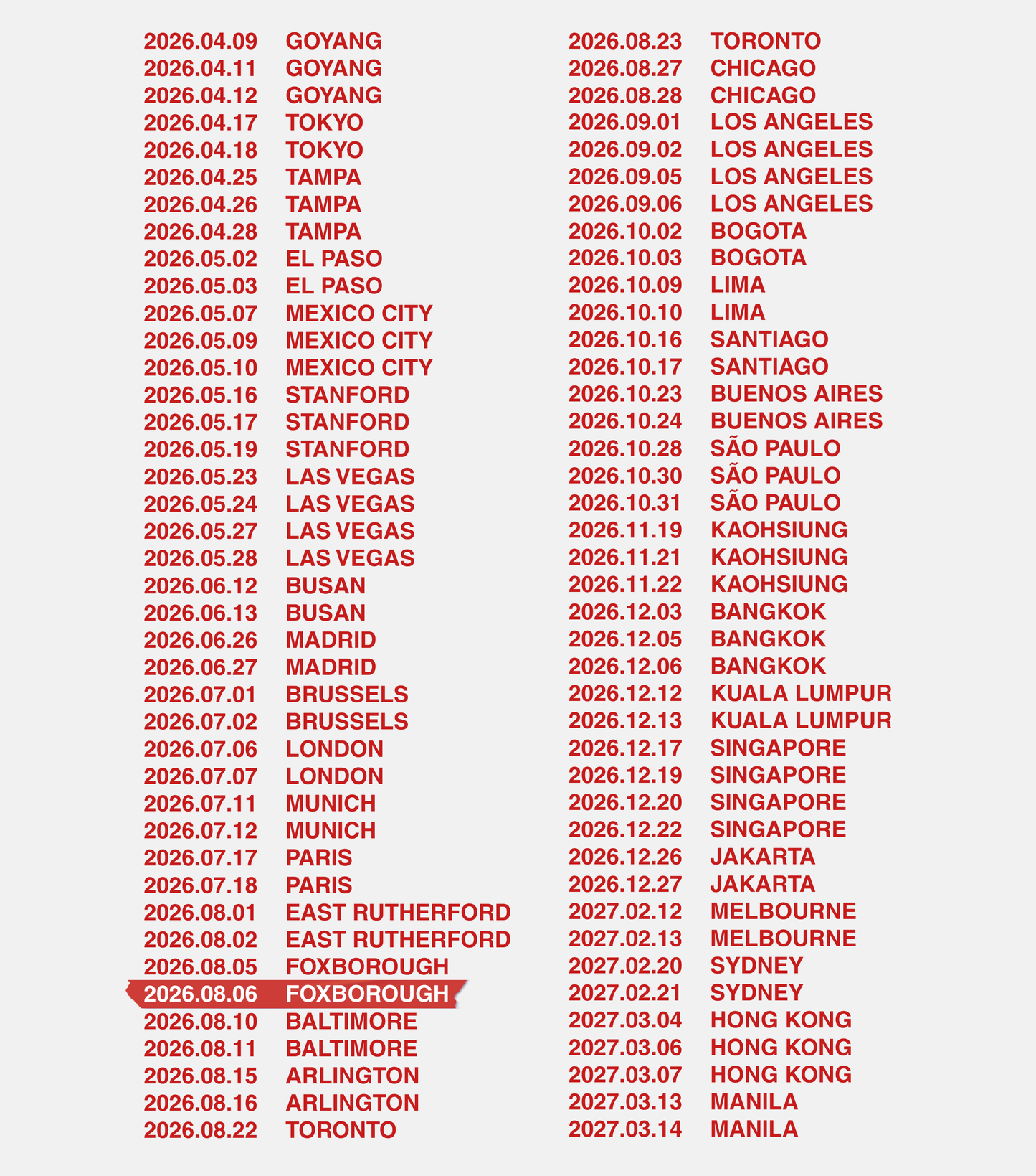 Arirang Tour Baby Ringer Tee - Custom Concert Date