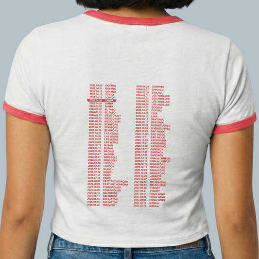 Arirang Tour Baby Ringer Tee - Custom Concert Date