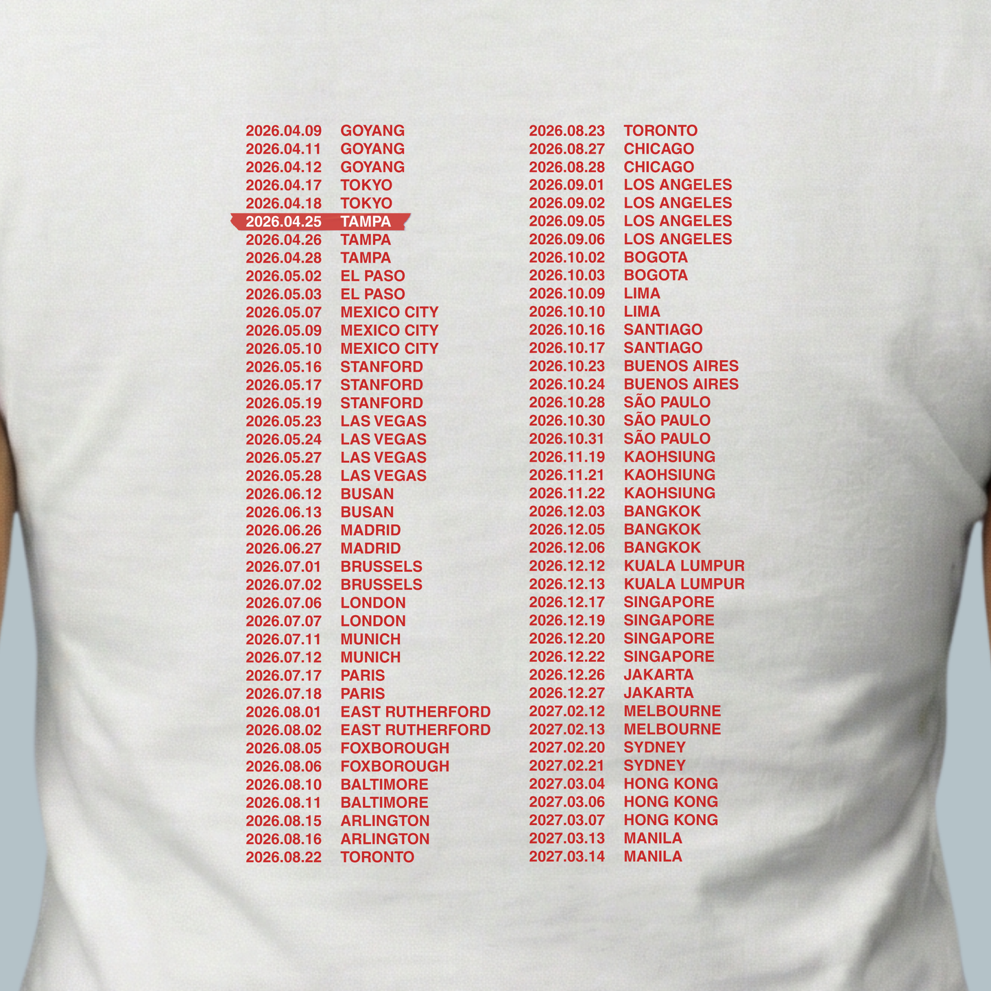 Arirang Tour Baby Ringer Tee - Custom Concert Date