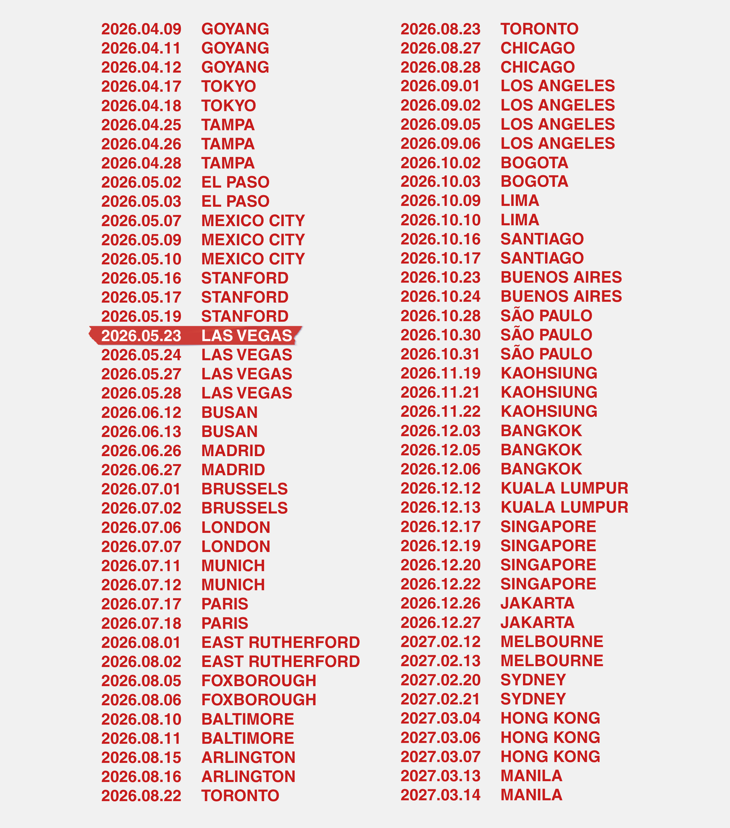 Arirang Tour Baby Ringer Tee - Custom Concert Date