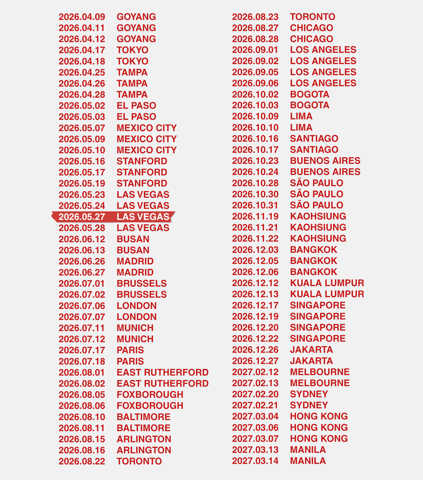 Arirang Tour Baby Ringer Tee - Custom Concert Date