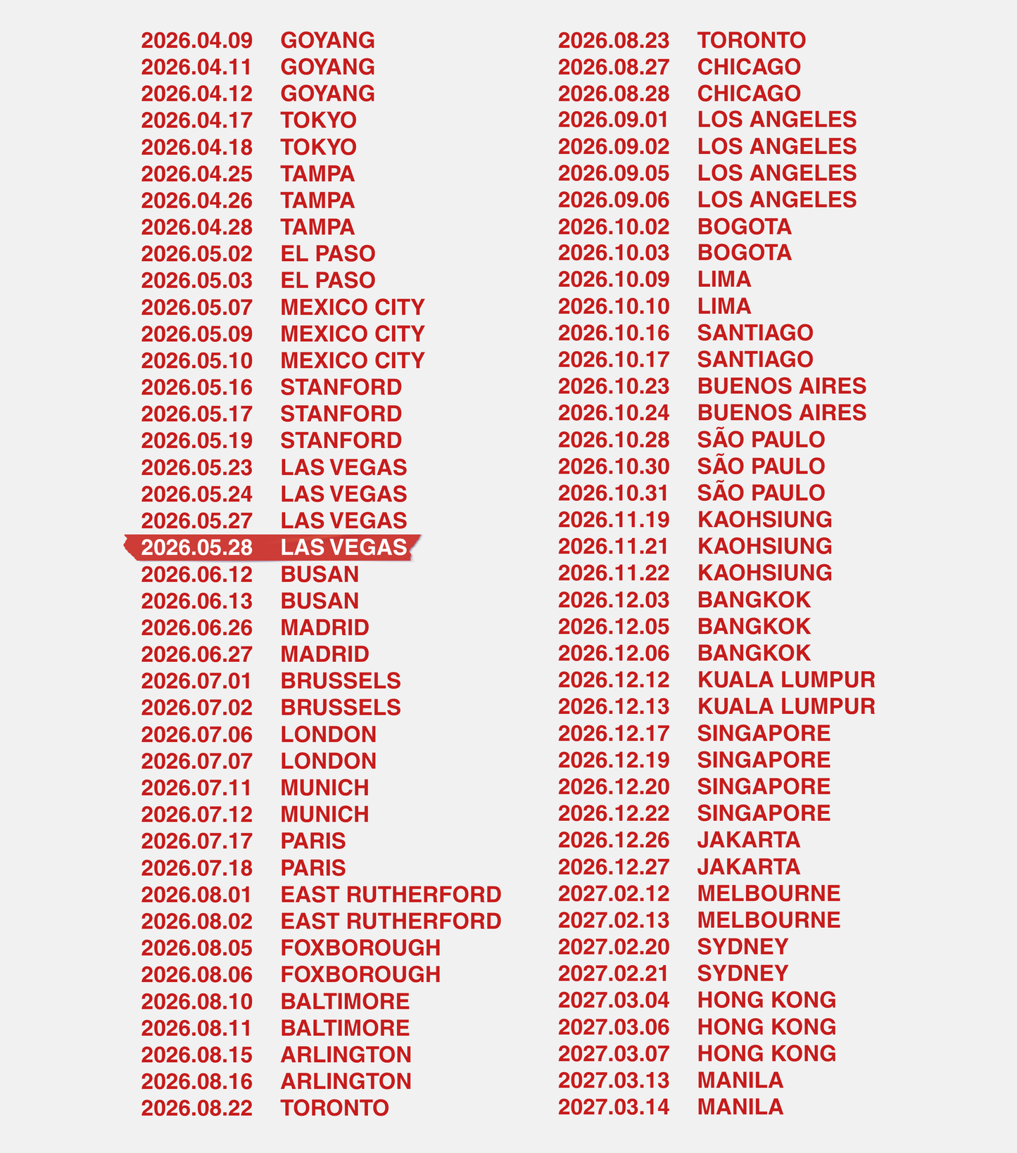 Arirang Tour Baby Ringer Tee - Custom Concert Date